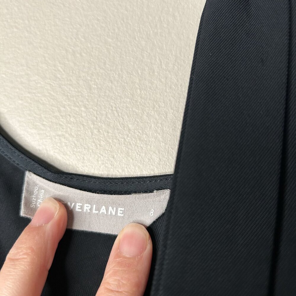 Everlane Black GoWeave Japanese Essential Wrap Midi Dress Women's Size 8 - Picture 5 of 8